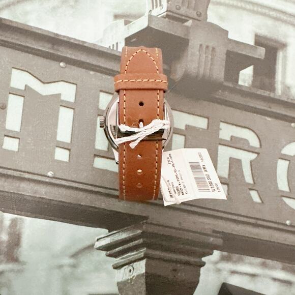 Coach X Keith 14502805 Haring Love Saddle Brown Leather Maddy Watch W1296